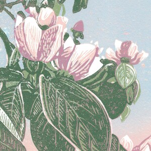 Boombloesem originele blokprint "En El Jardin de la Isla"