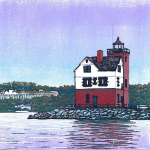 Rounding the Island Original Blockdruck