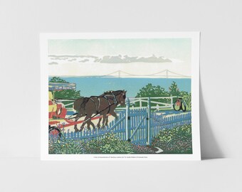 Mackinac Island Garden Block Print Fine Art Print