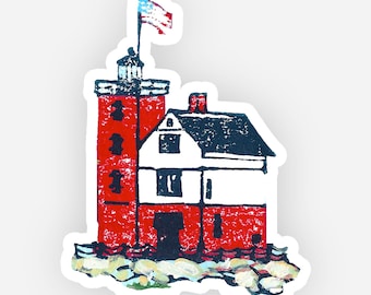 Round Island Light Vinyl Sticker