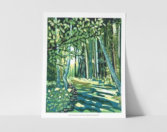 Cedar Trail Block Print Fine Art Print