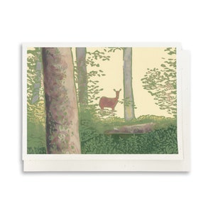 Deer in the Woods Blank Greeting Card