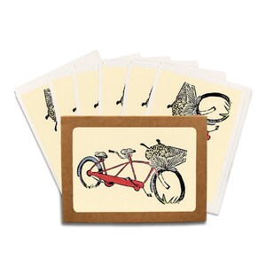 Rode set blanco tandem wenskaarten