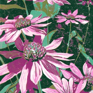 Originele Echinacea-blokprint