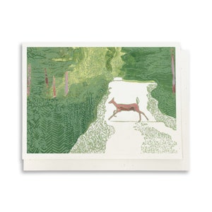 Doe Crossing Blank Greeting Card