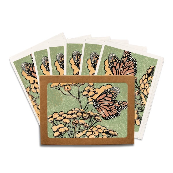 Monarch on Tansy Blank Greeting Card Boxed Set