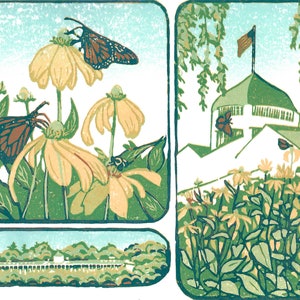 Secret Garden Original Block Print