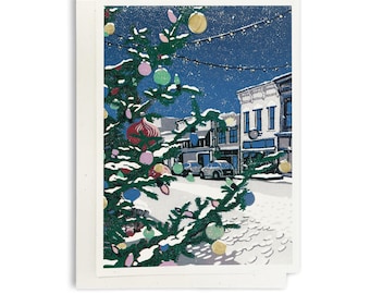 Small Town Christmas Blank Christmas Greeting Card