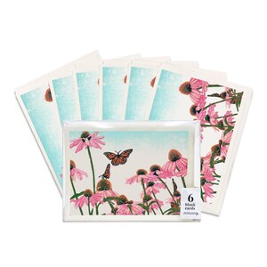 Set di biglietti d'auguri vuoti con motivo a echinacea