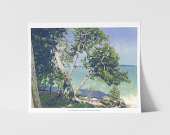 Cedar Beach Block Print Fine Art Print