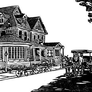 Hotel Iroquois Original Block Print