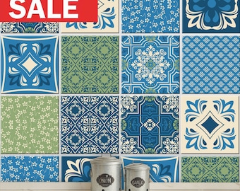 SALE: 60% on returned goods / set of 3x10 tile stickers in 10 cm x 10 cm in patchwork style