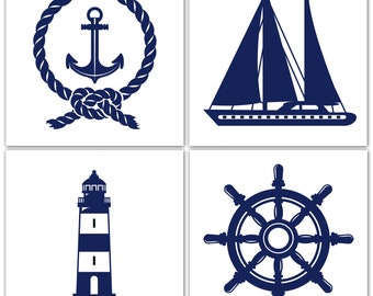 Tile sticker "Nautical", 4 pieces