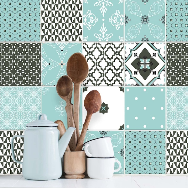 Adesivi per piastrelle "Patchwork Emily", 12 pezzi