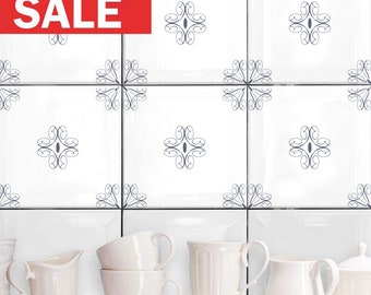 SALE: 60% on returned goods / 10 cm x 10 cm tile sticker white-gray