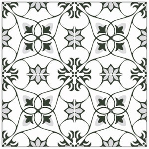 Tile stickers Eloise-White/Black/Grey, 10 pieces image 2