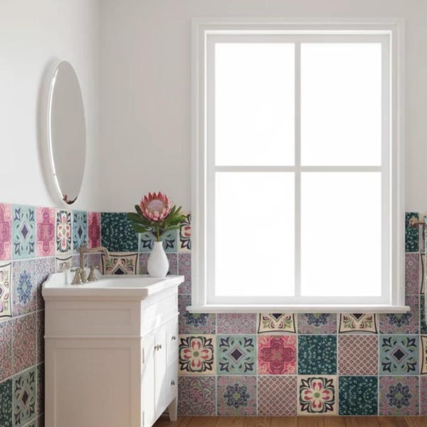 Adesivi per piastrelle "Patchwork Lisbona" colorati, 10 pezzi