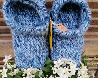 Crocheted slippers, size 36, house slippers, with non-slip double sole, slipper socks, cabin shoes, ladies.