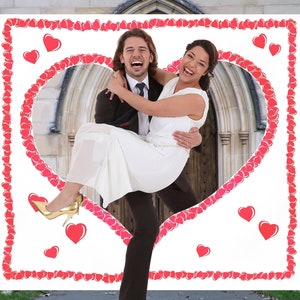 Hochzeitsherz zum Ausschneiden für das Brautpaar
