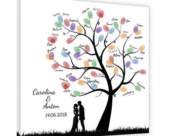 Wedding Tree Leinwand - Personalisierter Fingerabdruck Baum als Hochzeitsgeschenk