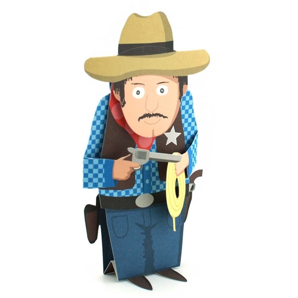 Pop-Up Karte / 3-D-Faltkarte COWBOY / SHERIFF