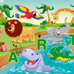 Tiere Einladungskarten zum Kindergeburtstag im Zoo oder Safari-Park, 4-20 Stück, bitte die gewünschte Stückzahl bei Menge eintragen Bild 1