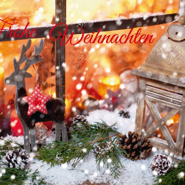 10 Nostalgie-Weihnachtskarten Set im Shabby-Look