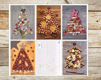 Nostalgia 4-50-er set Christmas cards (5 motifs x 10 pcs. = 50 pcs.)  -A nostalgic Christmas postcard set in retro/vintage style