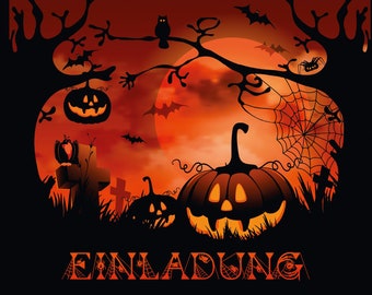 10 Halloween-Einladungskarten "Nachts auf dem Friedhof": 10 gruselige Einladungen zur Halloween-Party von EDITION COLIBRI