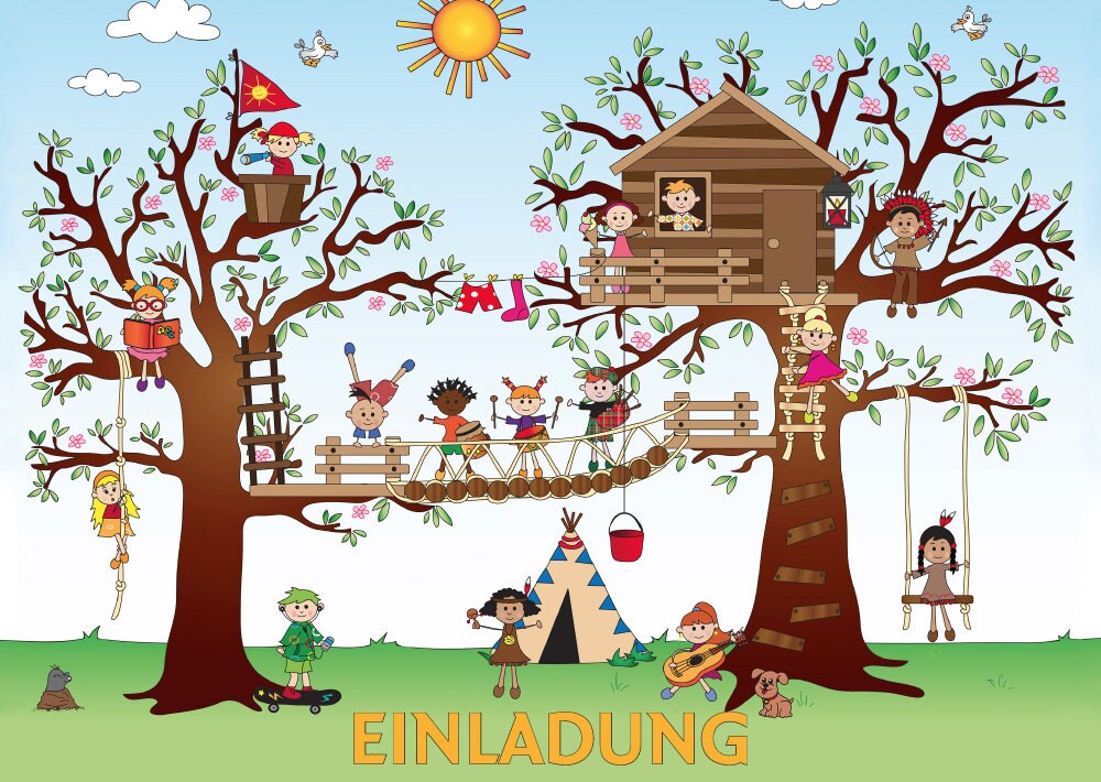Einladungskarten zum Klettern im Kletterpark oder Hochseilgarten - Etsy.de