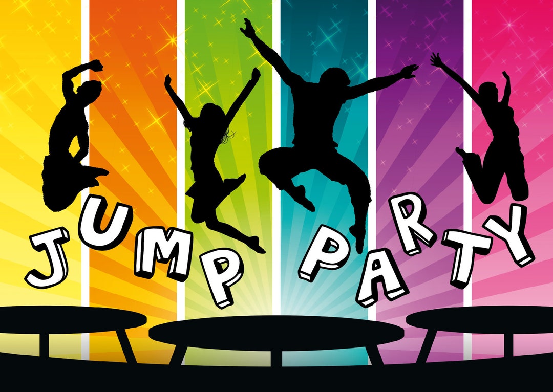12 Einladungskarten zur JumpParty / zum TrampolinSpringen