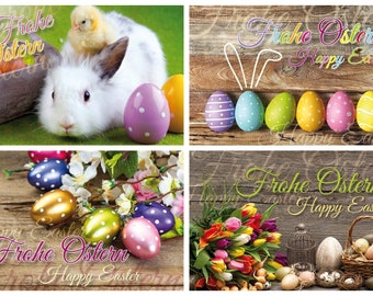 Nostalgic Easter card set with 24 Easter postcards (4 motifs with 6 pieces each), lovingly designed by EDITION COLIBRI