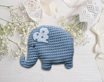 IMMEDIATELY AVAILABLE | Heat pad *Little Elephant* made of cotton in denim blue