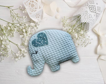 AVAILABLE IMMEDIATELY | Heat cushion *Little Elephant* made of cotton in the color mint