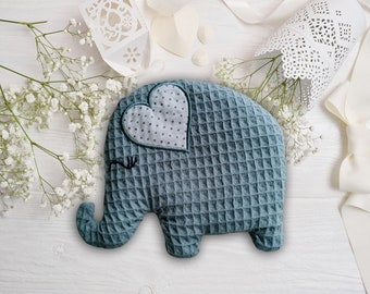 AVAILABLE IMMEDIATELY | Heat pad *Little Elephant* made of cotton in old green