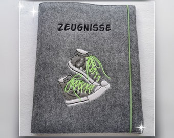 Zeugnismappe aus Filz "Schuhe" SOFORT LIEFERBAR