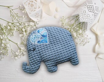 AVAILABLE IMMEDIATELY | Heat pad *Little Elephant* made of cotton in blue