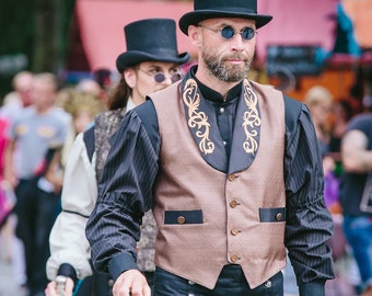 Steampunk Gothic Dandy men's vest, unique