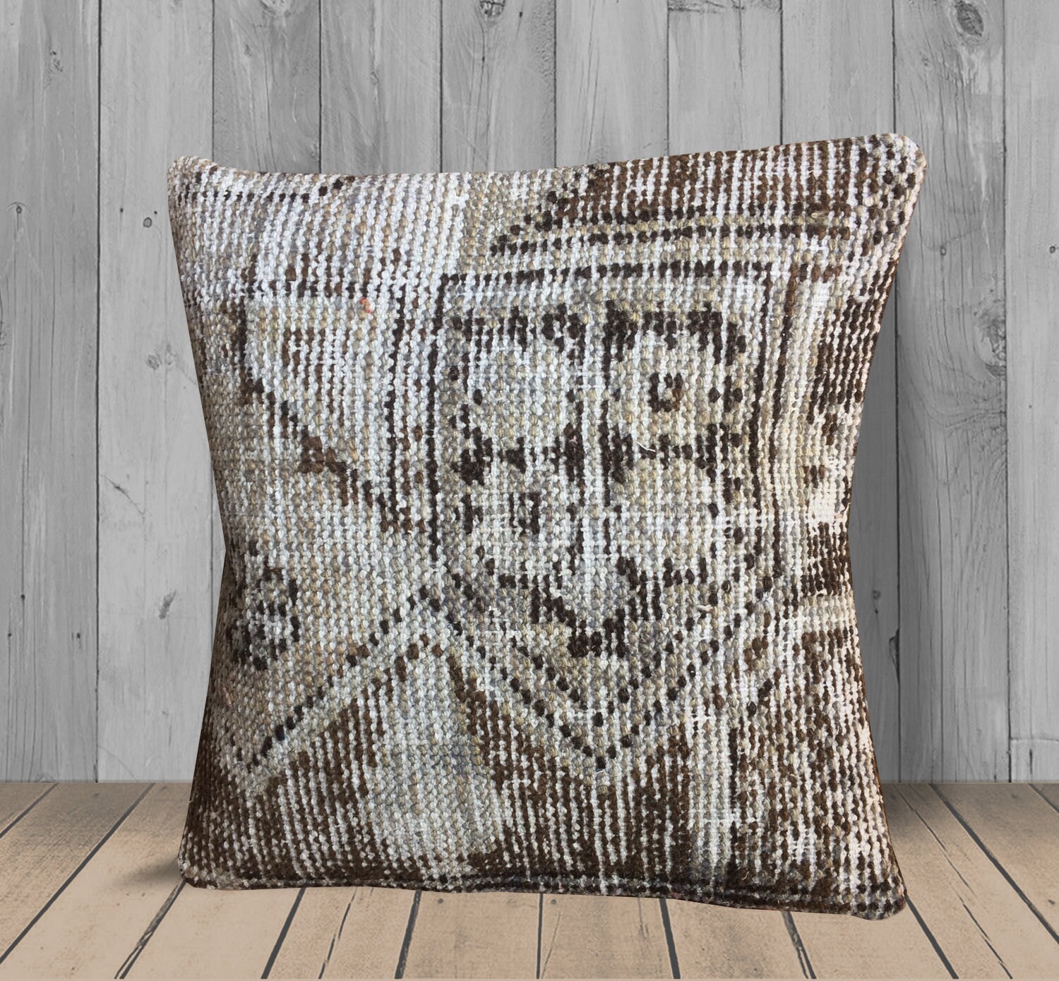 Beige Brown Kilim Pillows 16x16 Turkish Pillow Covers Etsy