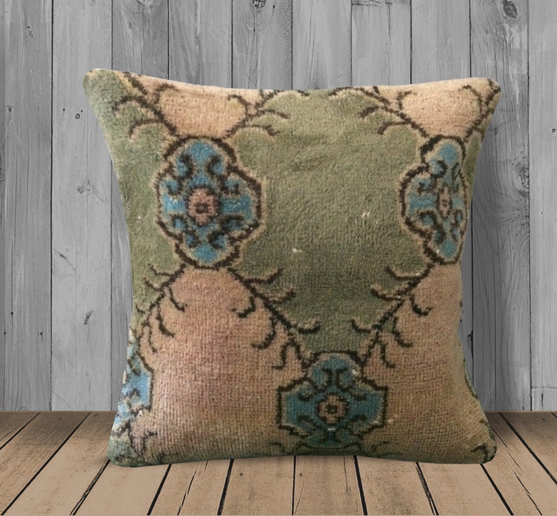 Green Blue Pink Decorative Kilim Pillow Cover 20x20 Etsy