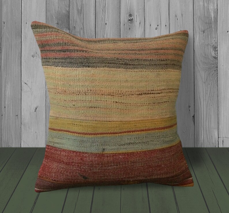 Yellow Gray Pink Striped Sofa Pillows 20x20 Large Throw Etsy