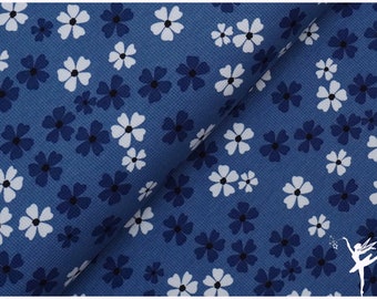 Waffeljersey Blume Blau