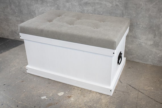 large white wooden toy chest