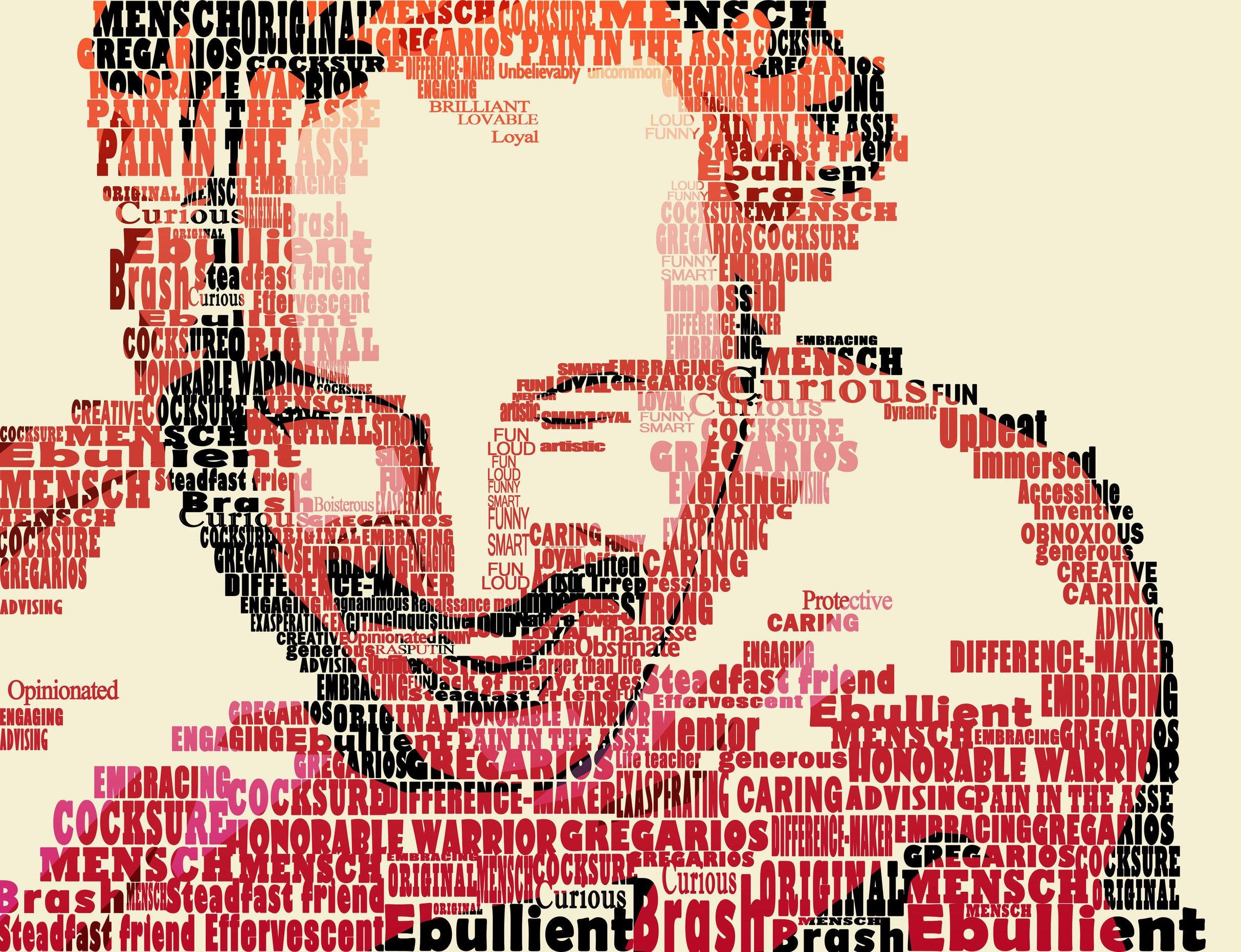 Portrait aus Wörtern vom Foto. Typografie Portrait Etsy