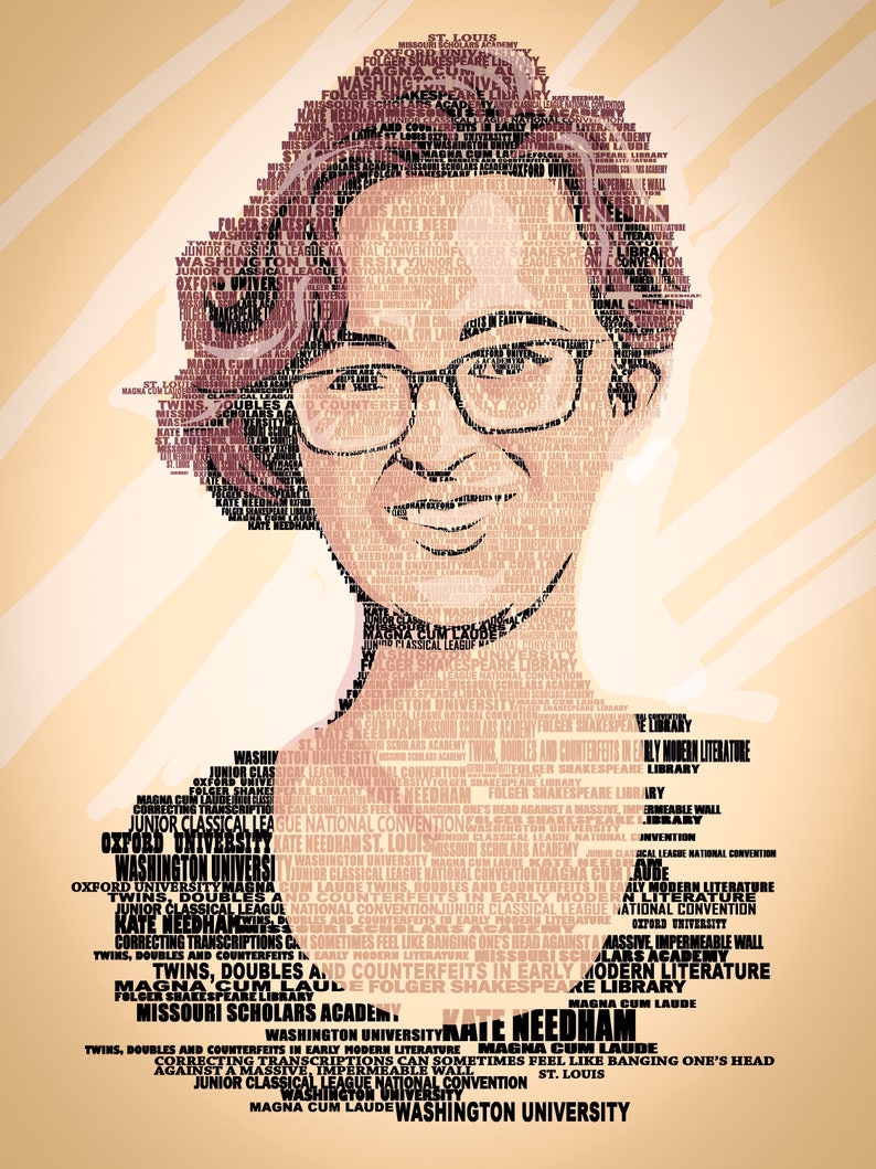 Portrait aus Wörtern vom Foto. Typografie Portrait Etsy