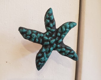 Cast Iron Starfish Knob - Blue