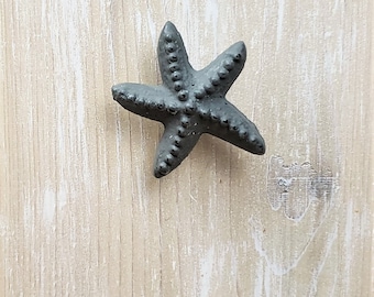 Cast Iron Starfish Knobs/Drawer Pulls Grey Nautical, Tropical, Beach