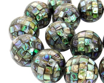 Abalone XL beads 25 mm mosaic beads mother of pearl shell beads for necklace, bracelet & more (from 1 bead)