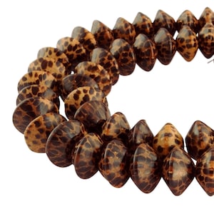 Hagalpalm wood beads rondelle approx. 11 mm strand wooden beads for necklace & more - natural beads - NATURAL COLOR