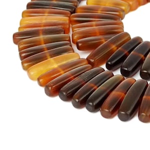 Horn Beads Golden Horn long rods approx. 20 x 6 mm pearl strand natural pearls for necklace & more